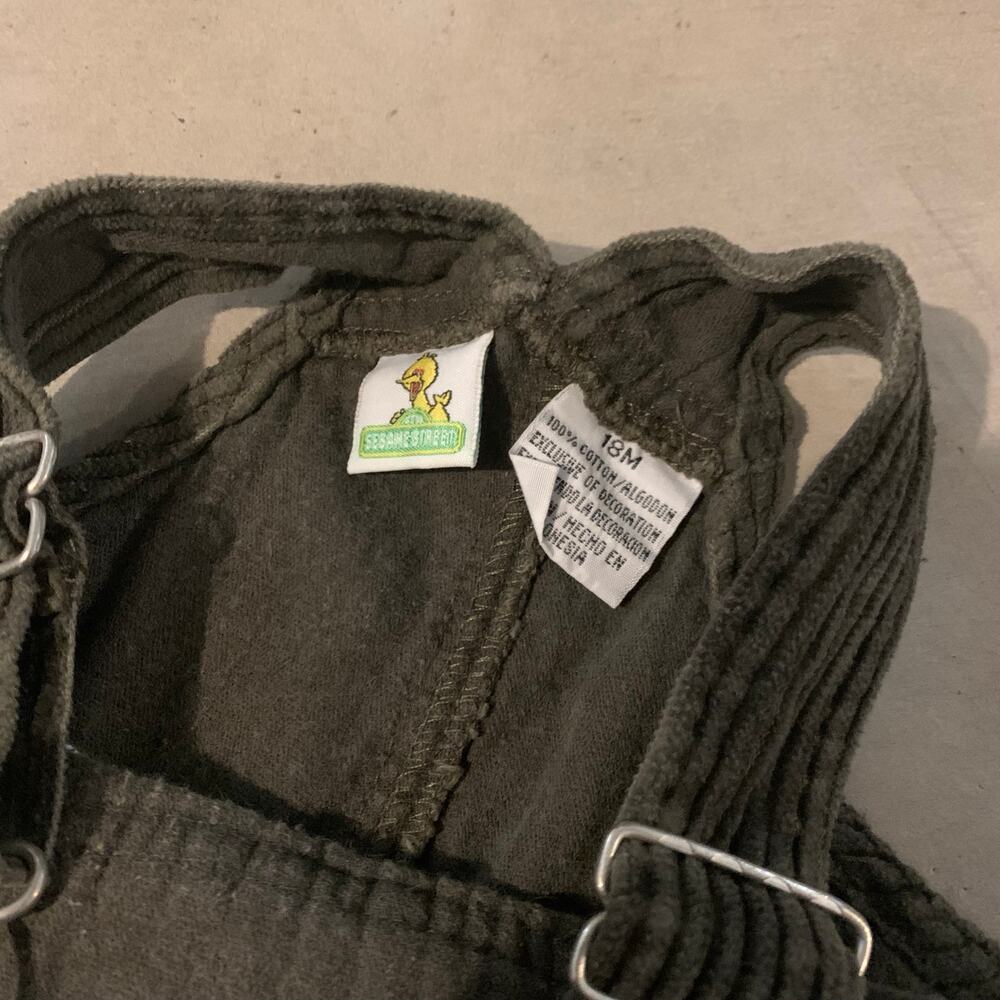 Vintage Sesame Street Oscar the Grouch Corduroy Overalls 18 Months - Picture 4 of 4